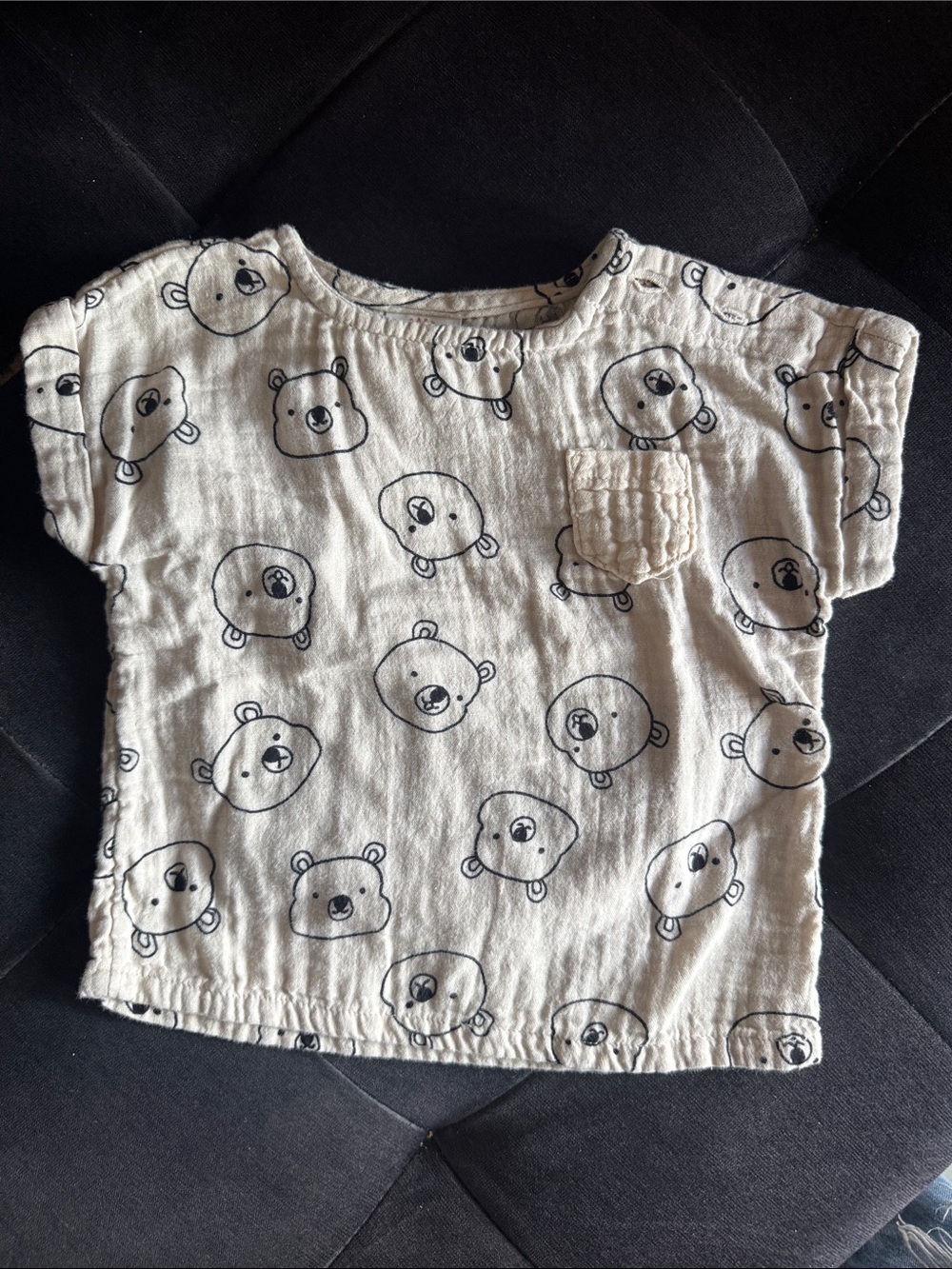 Unbranded Cream Bear Print Kids Tee